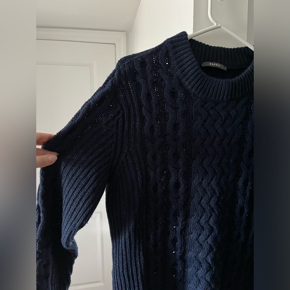 Esprit | Navy Cable Knit Sweater Dress | Size Small - Picture 5 of 7